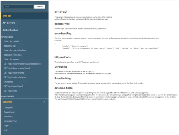 EMS API handbook in enerchart